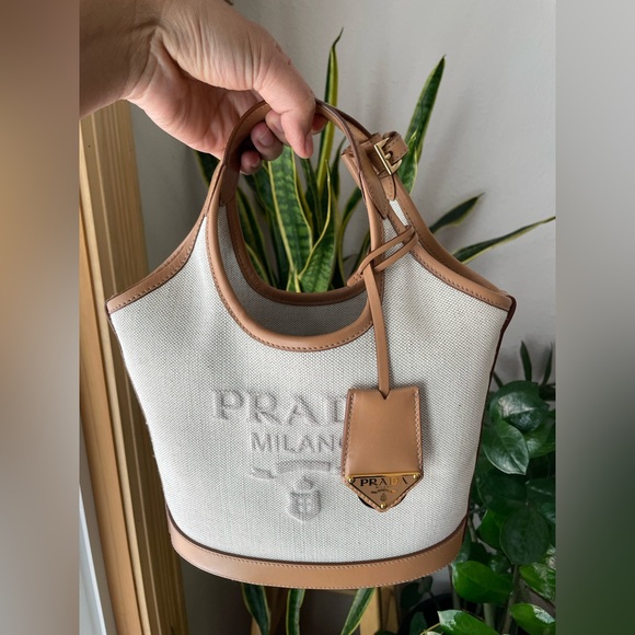 Prada Logo Print Mini Bucket Bag - Picture 13 of 15